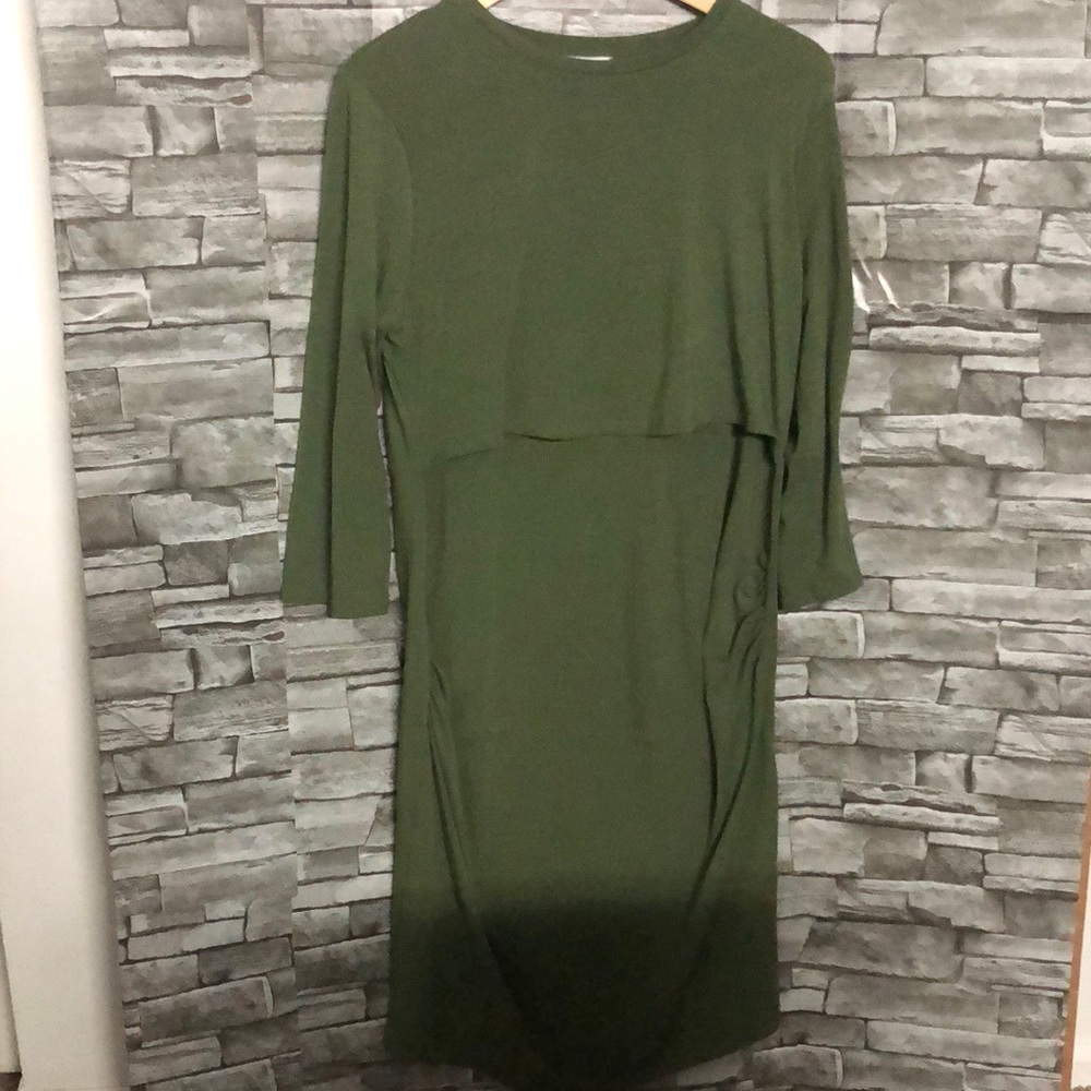 Nursing cute dress color green size 14
